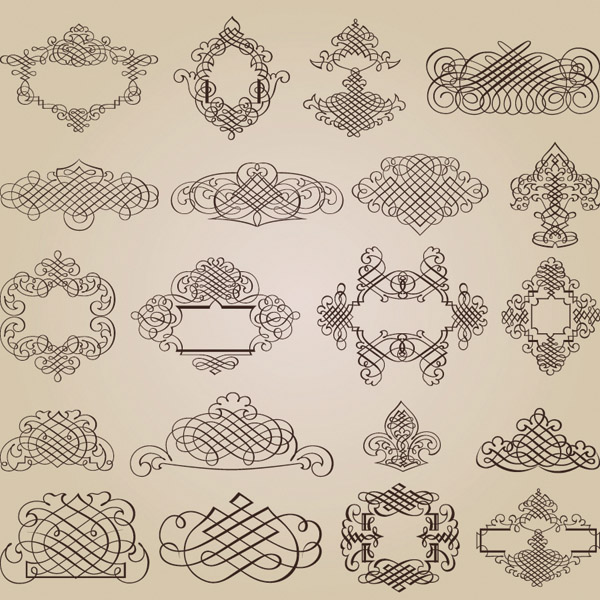 free vector A variety of fine lace border vector pattern